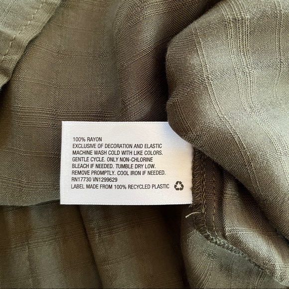 Knox Rose Olive Green Embroidered Babydoll Hi Lo Top - Picture 11 of 11